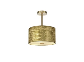 DK0824  Baymont 30cm Semi Ceiling 1 Light Antique Brass Gold Leaf/White Laminate
